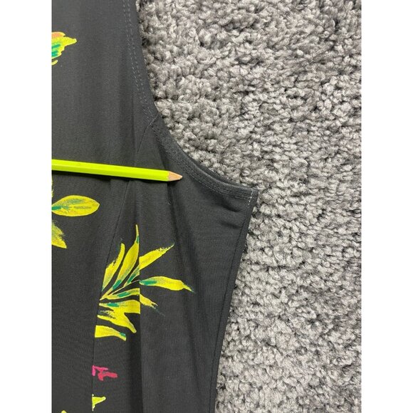 Susan Graves Sundress Women's Medium Black Floral Polyester Stretch Sleeveless - Picture 8 of 14